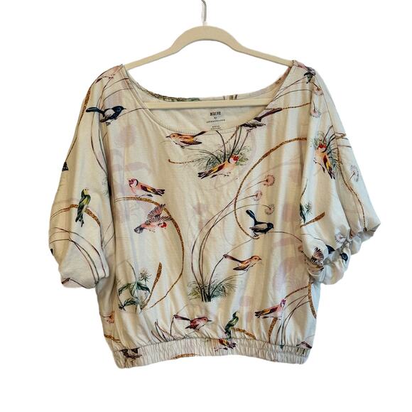 ๐ด Maeve by Anthropologie Floral Bird Super Soft Cotton Top, Size M - Picture 5 of 12